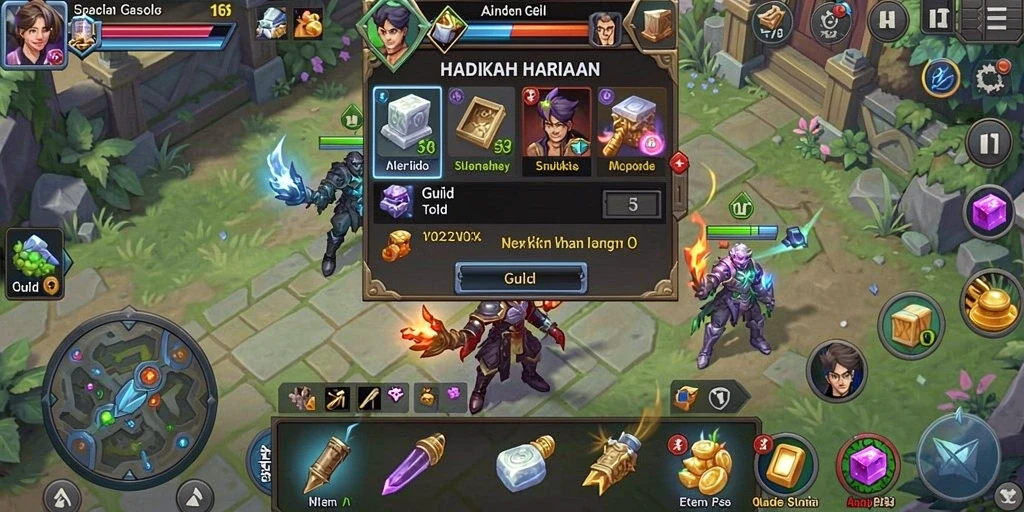 Fitur interaksi sosial untuk meningkatkan pengalaman bermain.