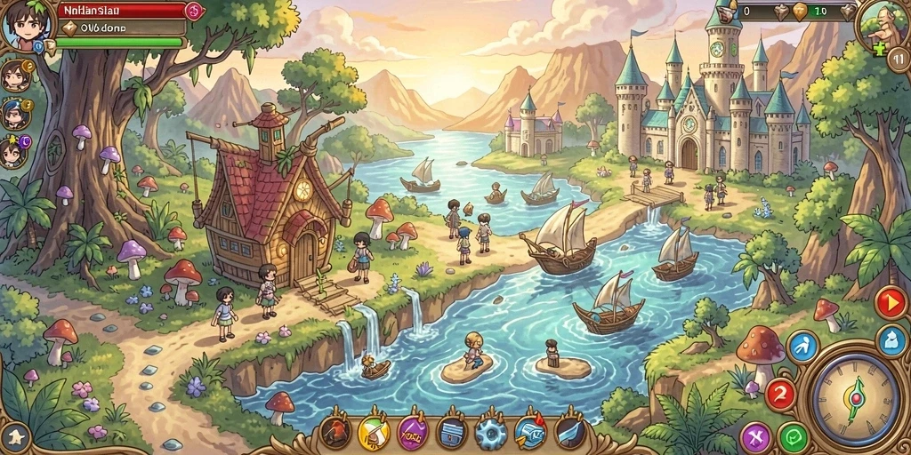 Screenshot memperlihatkan grafis memukau dari lingkungan dalam game.