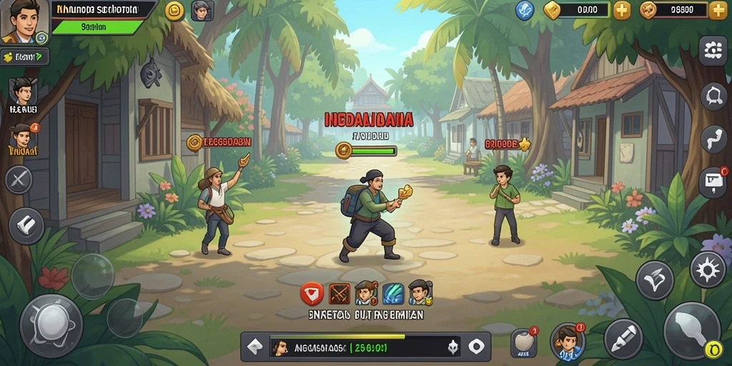 Fitur sosial memungkinkan interaksi antar pemain.